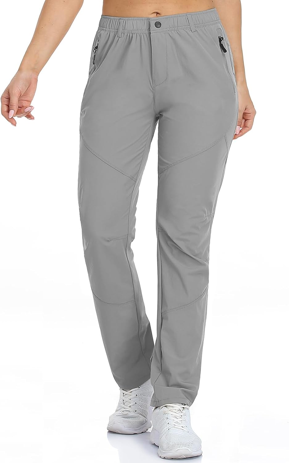 women travel golf pants 27''/29''/31'' lightweight quick dry hiking outdoor athleisure pants water resistant lounge casual 29 inches inseam xx-large light gray