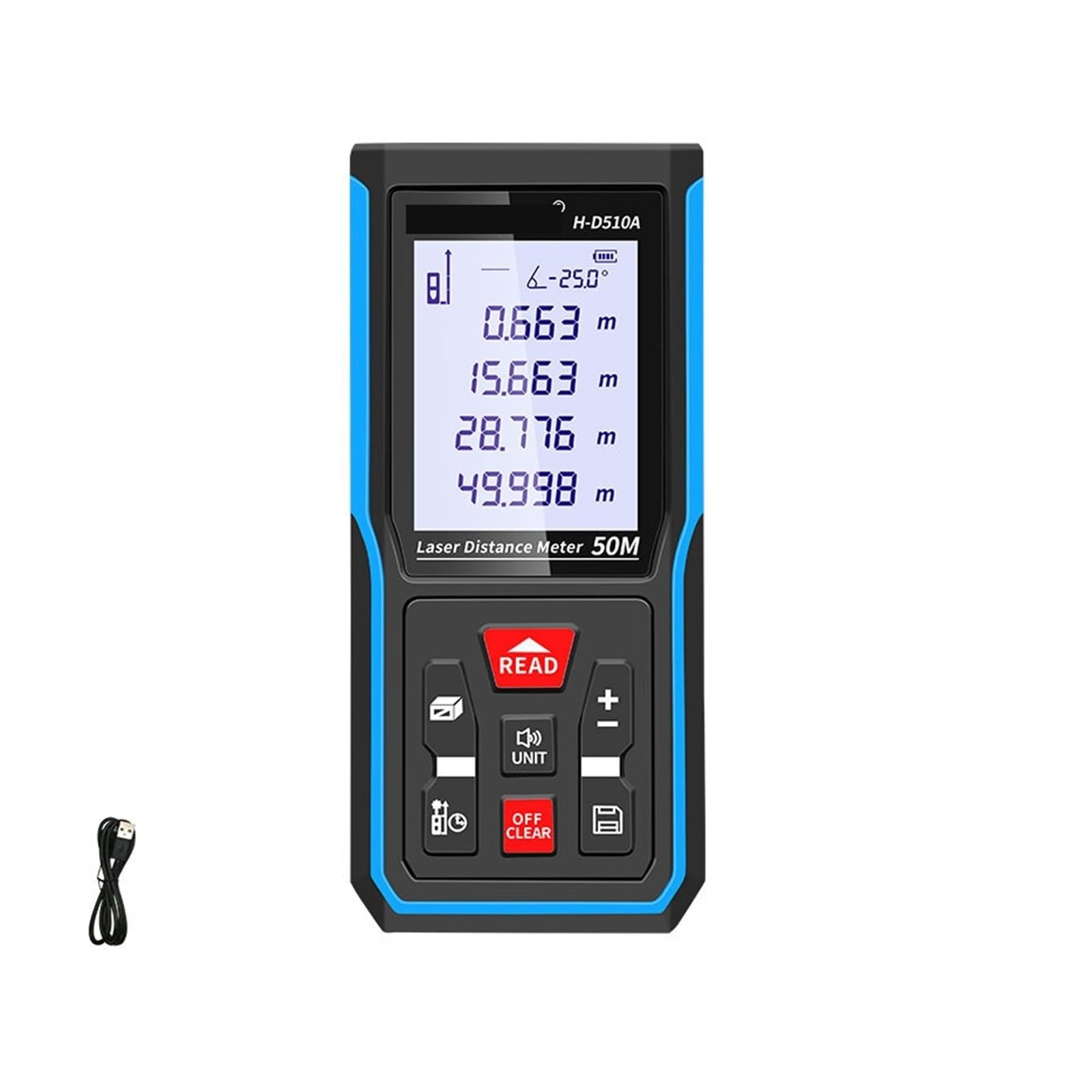 Telémetro láser 120m 100m 70m 50m Medidor de Distancia láser Ruleta electrónica Digital Rang Finder Trena Tape Lazer Measure Alta precisión(H-D120A 120M)