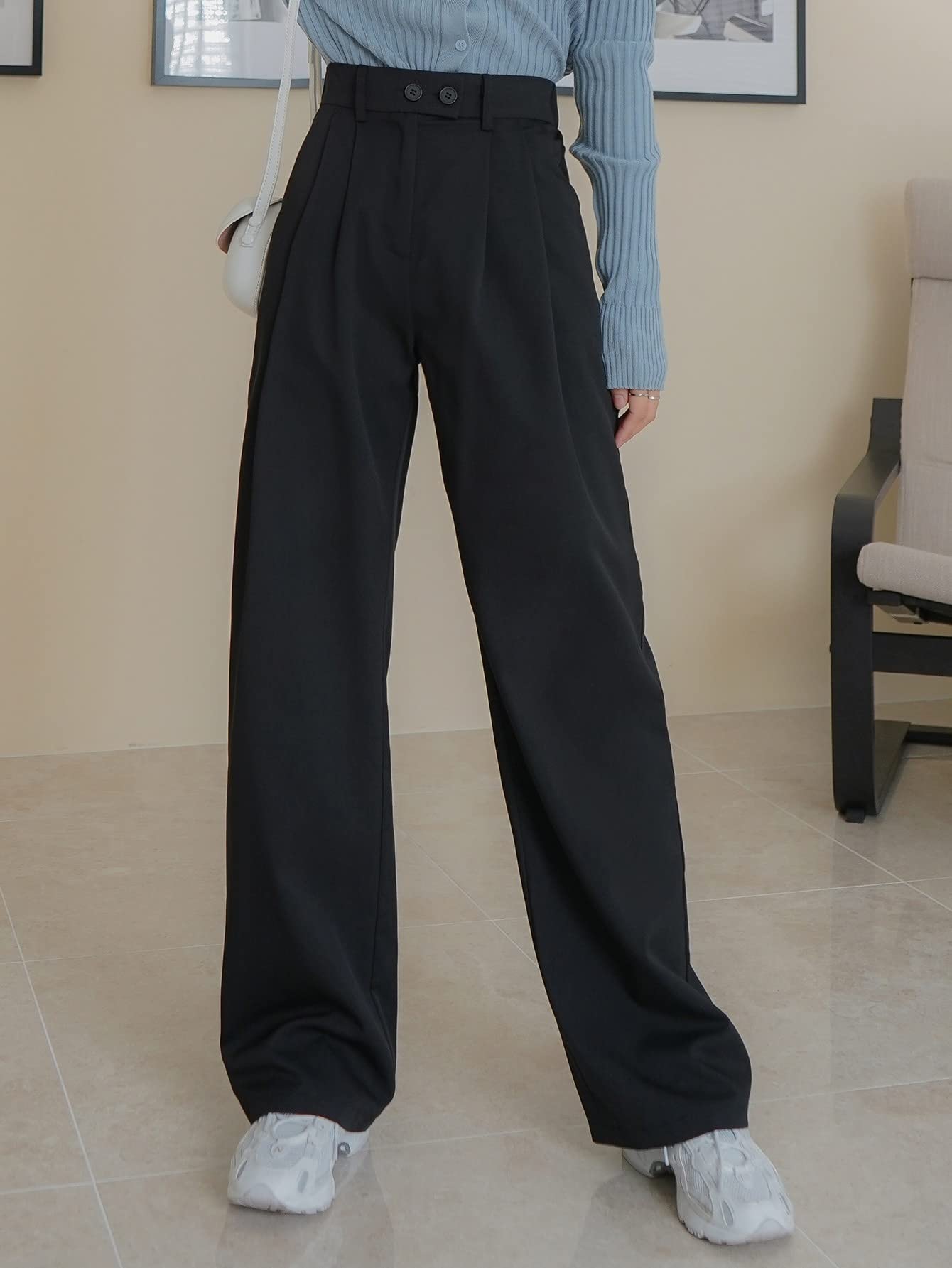 AVIMYA Womens Pants Solid Straight Leg Pants