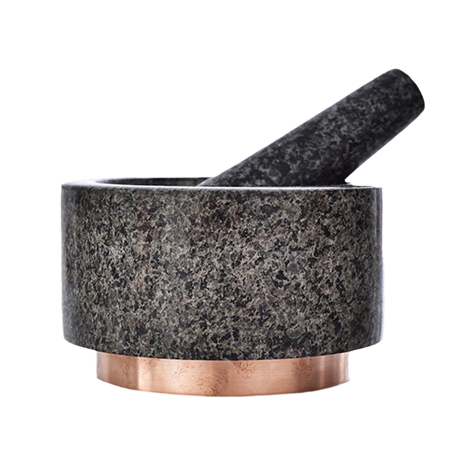 Grande Set di Mortaio e pestello, Pietra di Granito lucidata e scolpita a Mano - Perfetto per Cucinare e preparare Il Guacamole - Ottimo Strumento o r