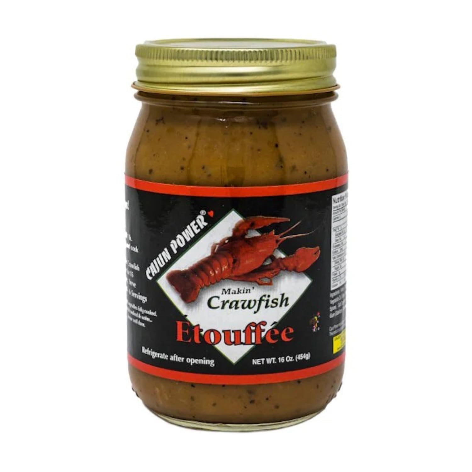 Cajun Power Crawfish Étouffée Sauce, 16oz Jar – Authentic Louisiana Recipe, Ready-to-Serve Creole Flavor, Perfect for Crawfish, Shrimp, Chicken, and Rice Dishes(Pack of 1)