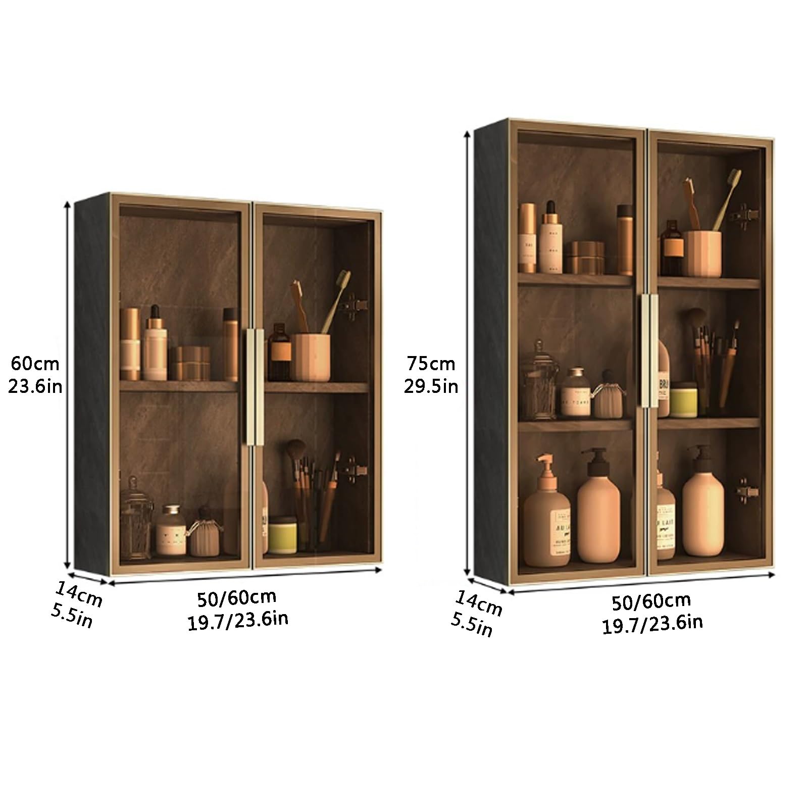 Generico mobiletto del Bagno,Pensile da Bagno, pensile da Bagno in Legno massello sopra WC, per Organizer da Bagno, pensile da Cucina con Ante in Vetro per Bagno, Camera da Letto, Cucina (Colore: B,
