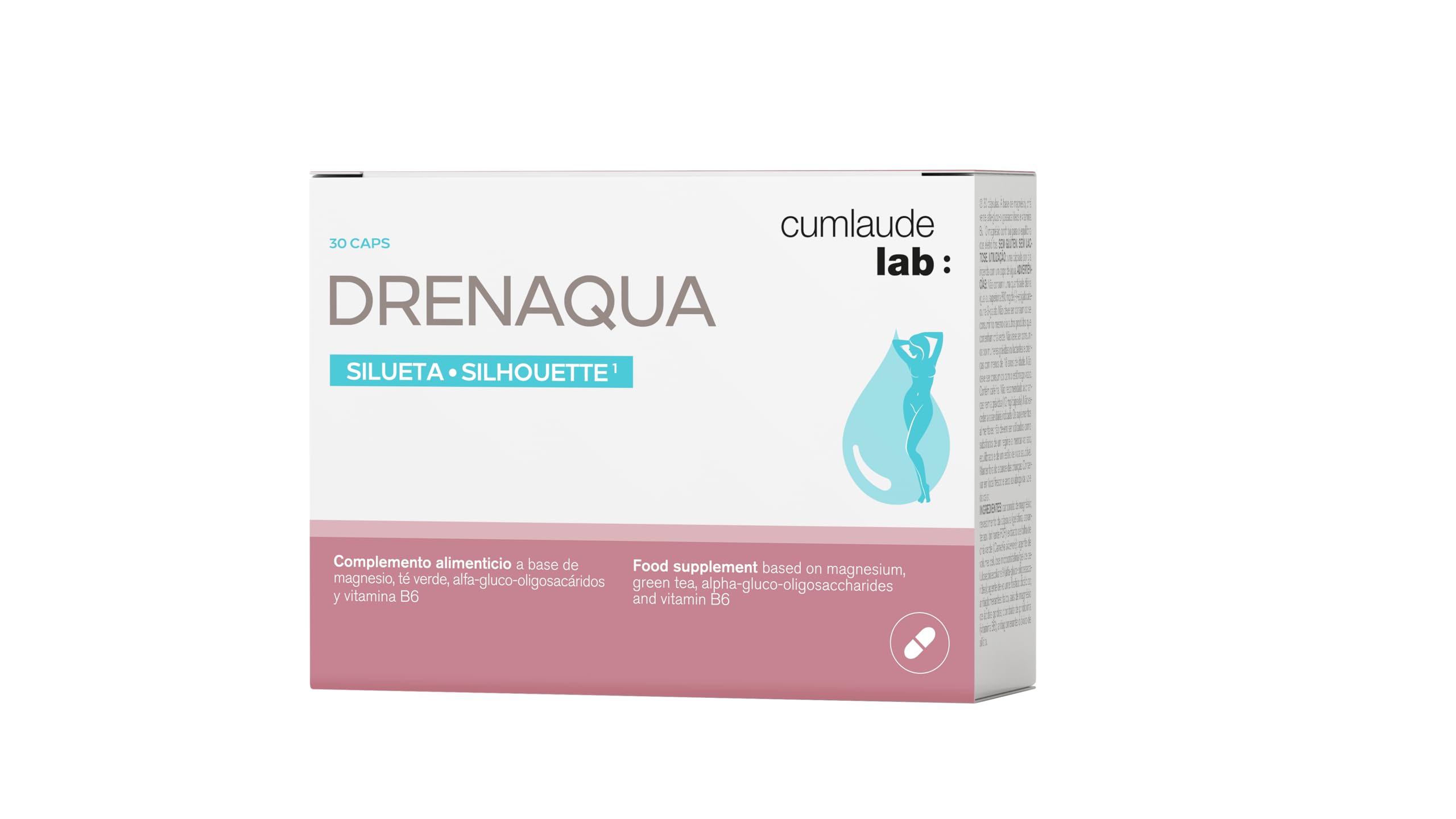 Cumlaude Lab - Pack Drenaqua Complemento Alimenticio Diurético, Retención Líquidos, con Té Verde, Prebióticos, Magnesio y Vitamina B6