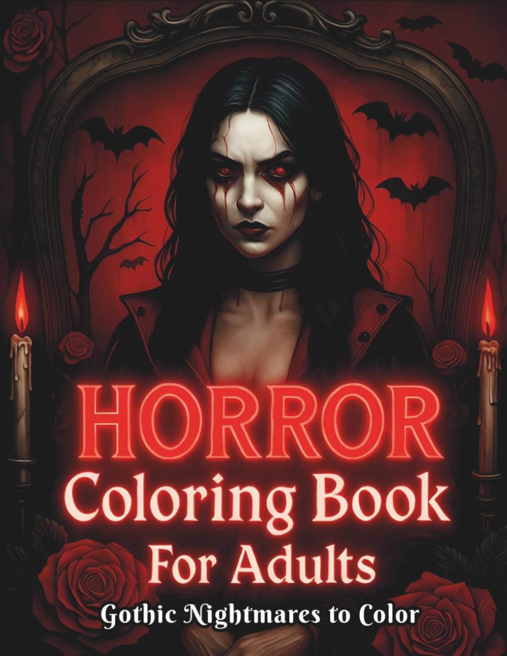 Horror Coloring Book for Adults: Gothic Nightmares to Color: 50 Dark & Creepy Pages of Cursed Dolls, Monsters & Scary Halloween Creatures to Color