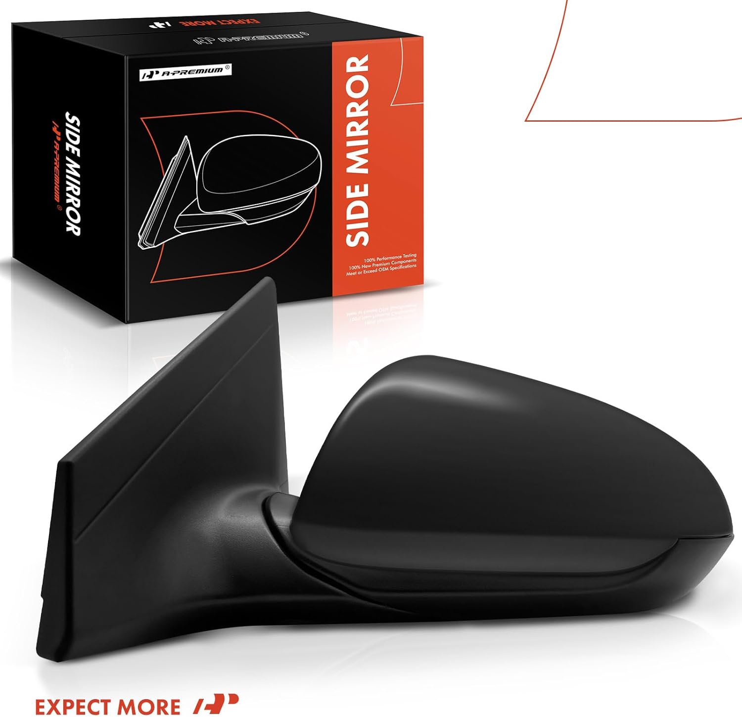 A-Premium Driver Side Power Door Mirror - Compatible with Hyundai Elantra 2017 2018 2019 2020 - Non-Heated Manual Folding Black Outside Rear View Mirror w/Blind Spot Glass - Replace# 87610F3050