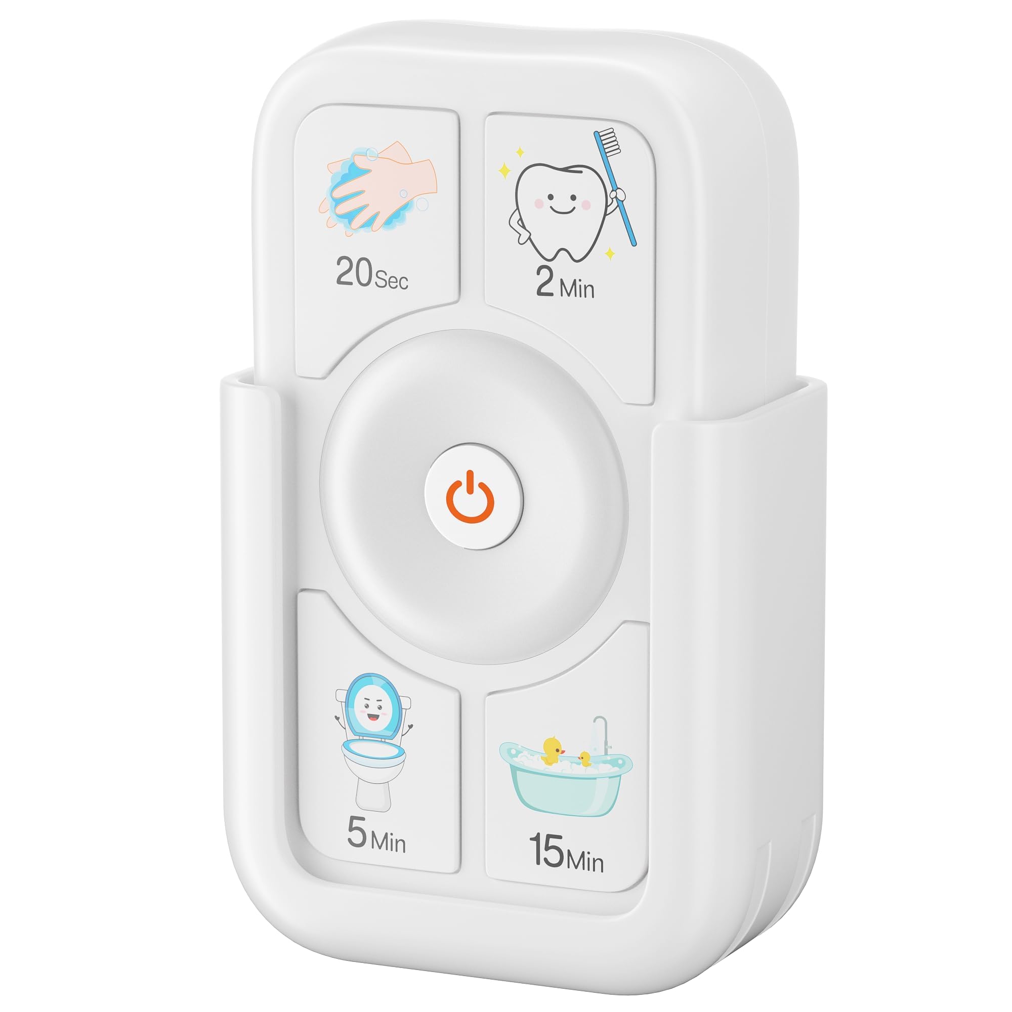 Timer for Kids Brushing: 2 Minutes Teeth Brush 20 Seconds Hand Washing 5 Min Toilet 15 Min Shower, Time Management Tool for Children - White Gifts for Kids