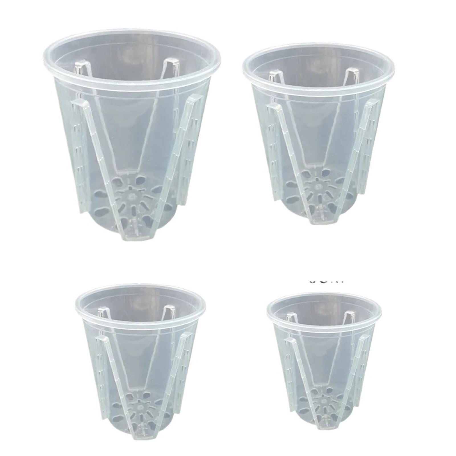 RUWLFE 5pcs Clear Plastic Orchid Pots With Holes Transparent Flower Pot Succulents Plant For Phalaenopsis Cattleya Planting for Succulents, Houseplants(12cm)