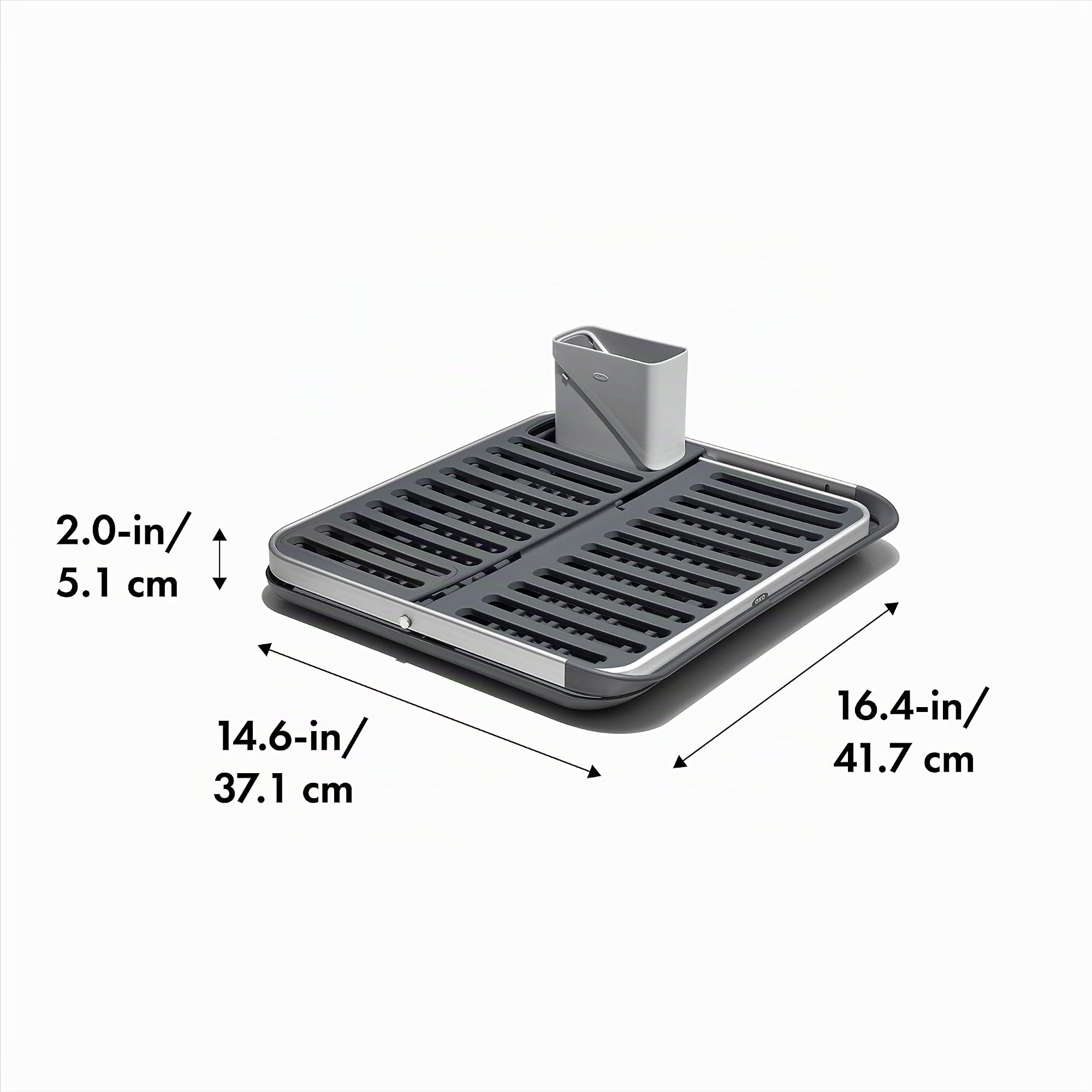 OXO Good Grips Scolapiatti piatto pieghevole in alluminio