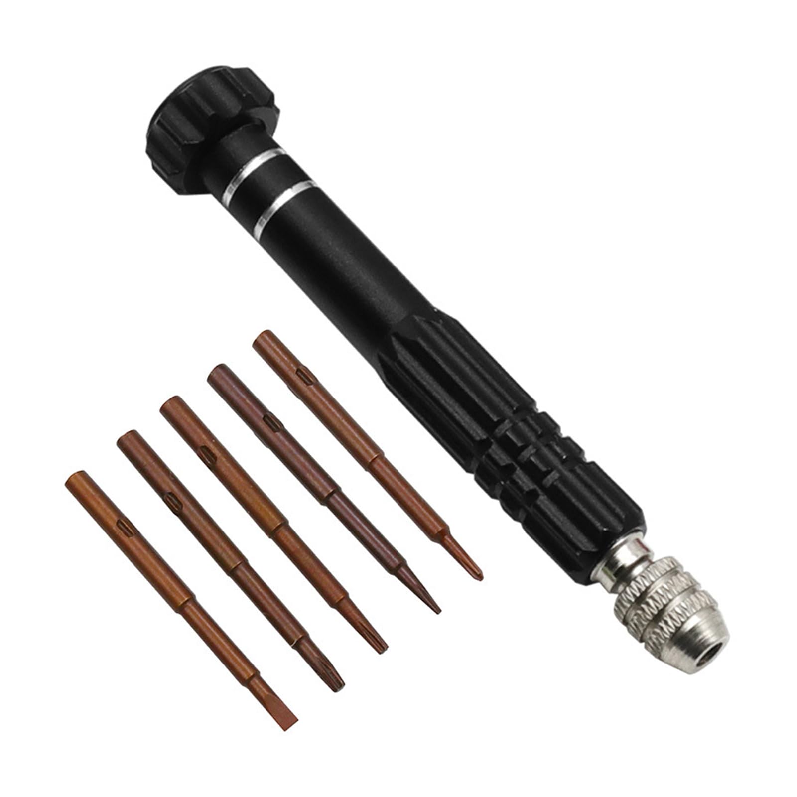 Kelisdi Black Portable 5 In 1 Multiple Tool Screwdriver Disassembly Kits With Interchangeabled Heads For Diyer Enthusiasts & Craftsmen Interchangeabled Screwdriver Heads