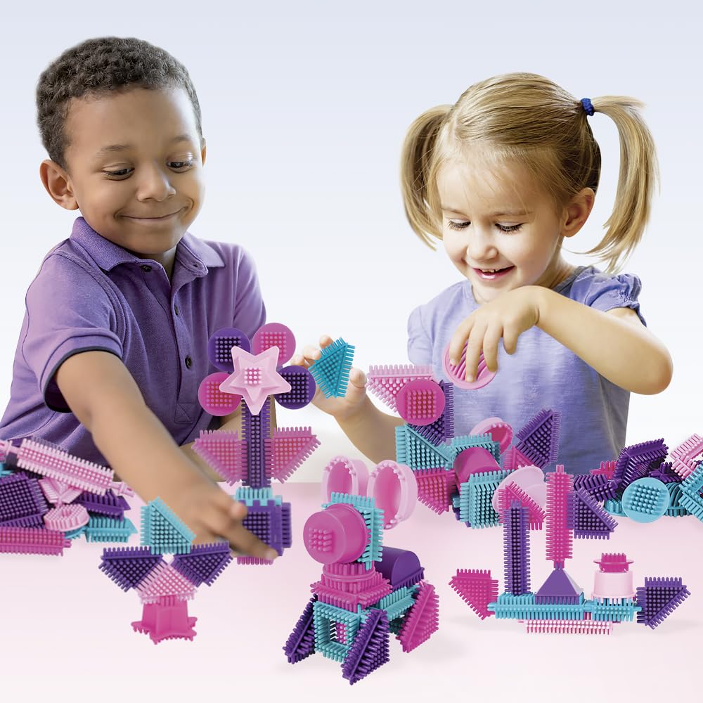 BLOKO - Storage barrel of 100 with 1 Play Plate (Pink) - From 12 Months - Made in Europe - Construction toy 1st age - 503584 BLOKO - Storage barrel of 100 with 1 Play Plate (Pink) - From 12 Months - Made in Europe - Construction toy 1st age - 503584