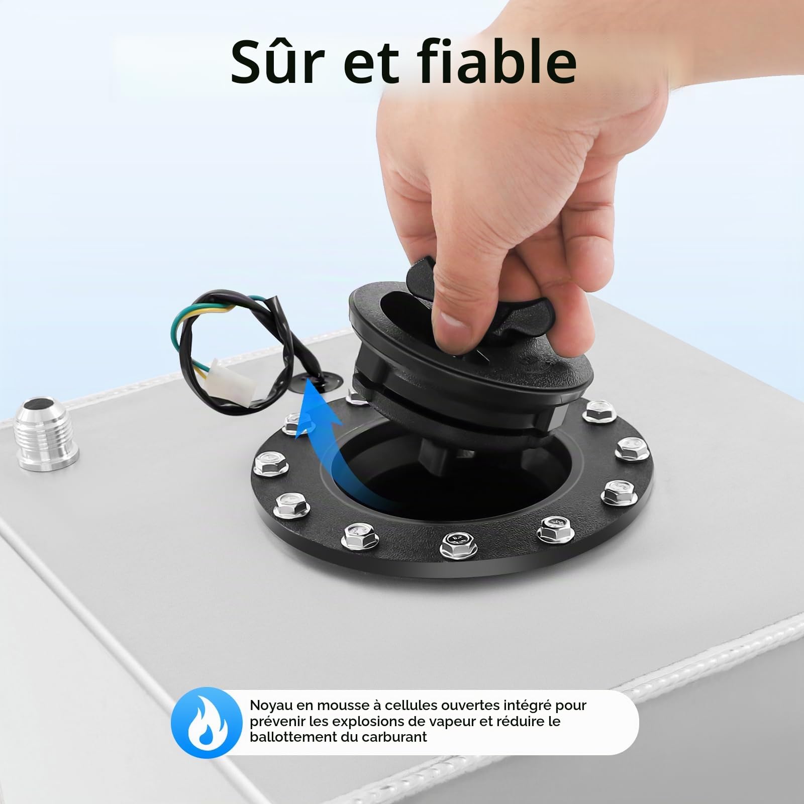 Réservoir de carburant universel en aluminium 20 l avec capteur de niveau d'huile 0-90 Ohms pour voiture de course SUV