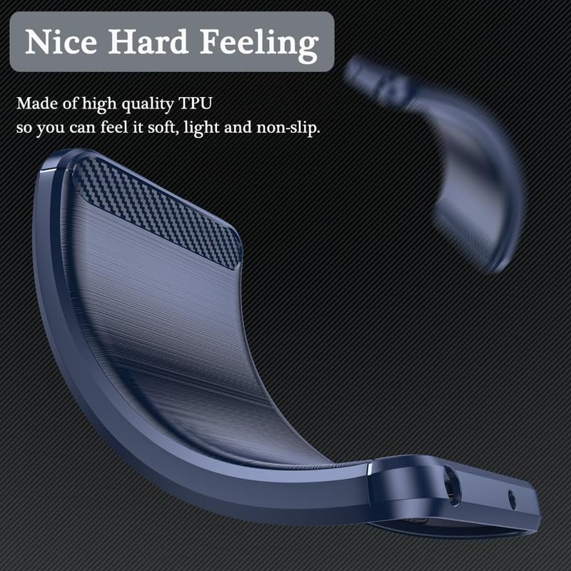 Image of NPRC Hybrid Ultra Slim Protective Case TPU Non-Slip Carbon Fiber Texture Shockproof Case Cover for Oneplus nord CE 4 LITE - Blue
