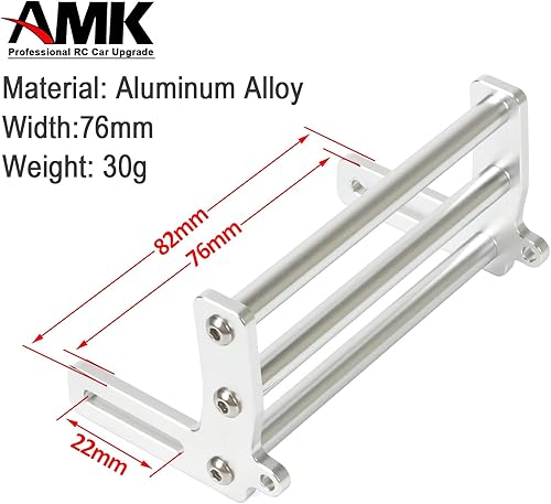 Miniatura 9 de Parachoques delantero RC, parachoques de aleación de aluminio, parachoques delantero de metal para automóvil RC 110 RC chasis Gspeed LCG TRX4 SCX10