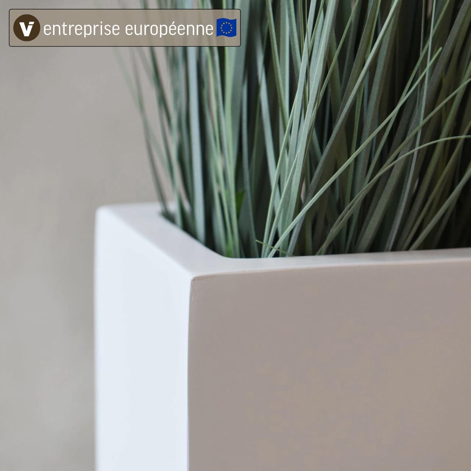 VIVANNO Bac à Plantes Slim Séparation de pièce Fibre de Verre Blanc Mat - Résistant aux intempéries et Durable 50x90x20 cm