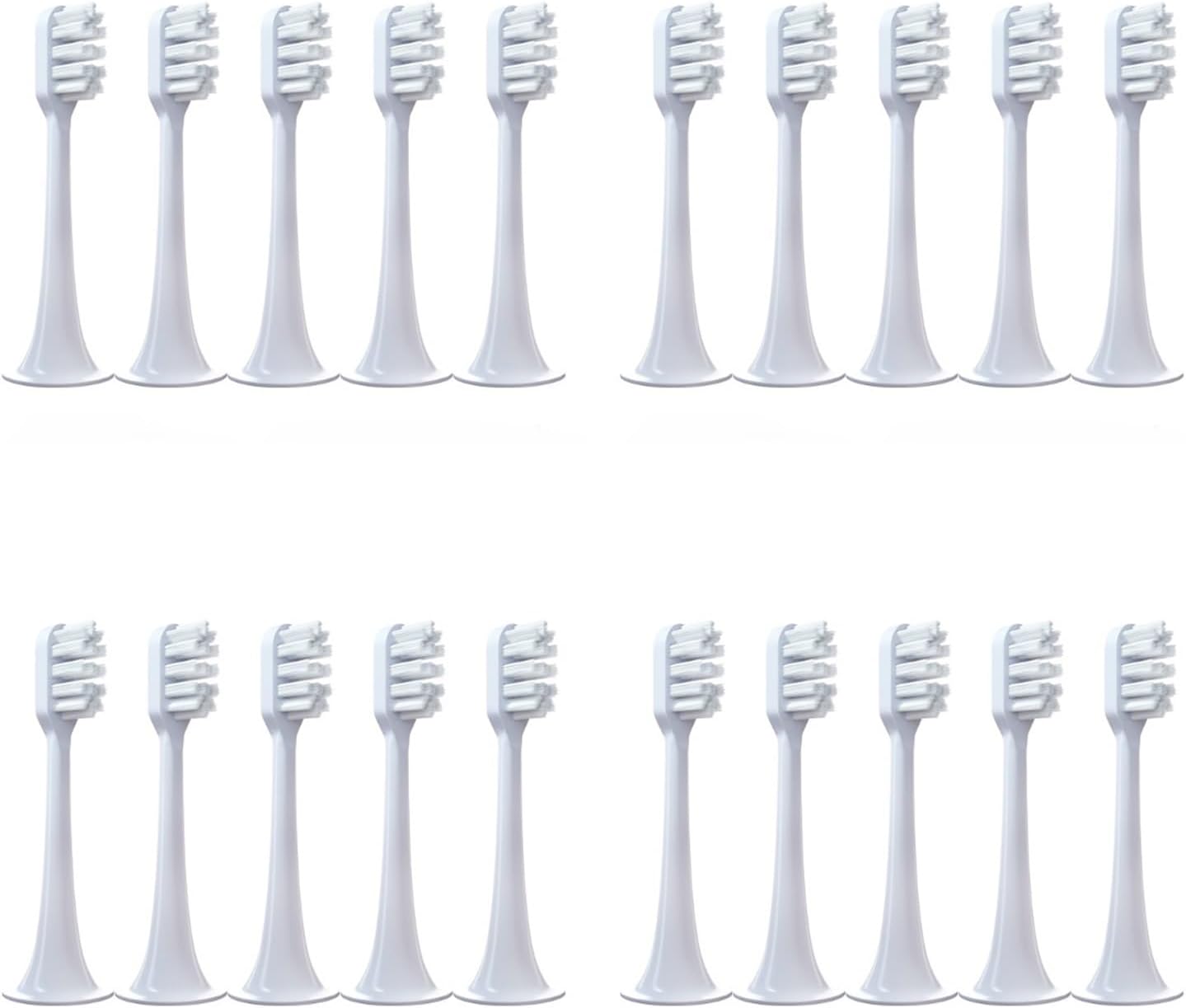 20pcs，Compatible for XIAOMI MIJIA T300 T500 Sonic Toothbrush Heads Teethbrush Replacement(20pcs White-Soft)