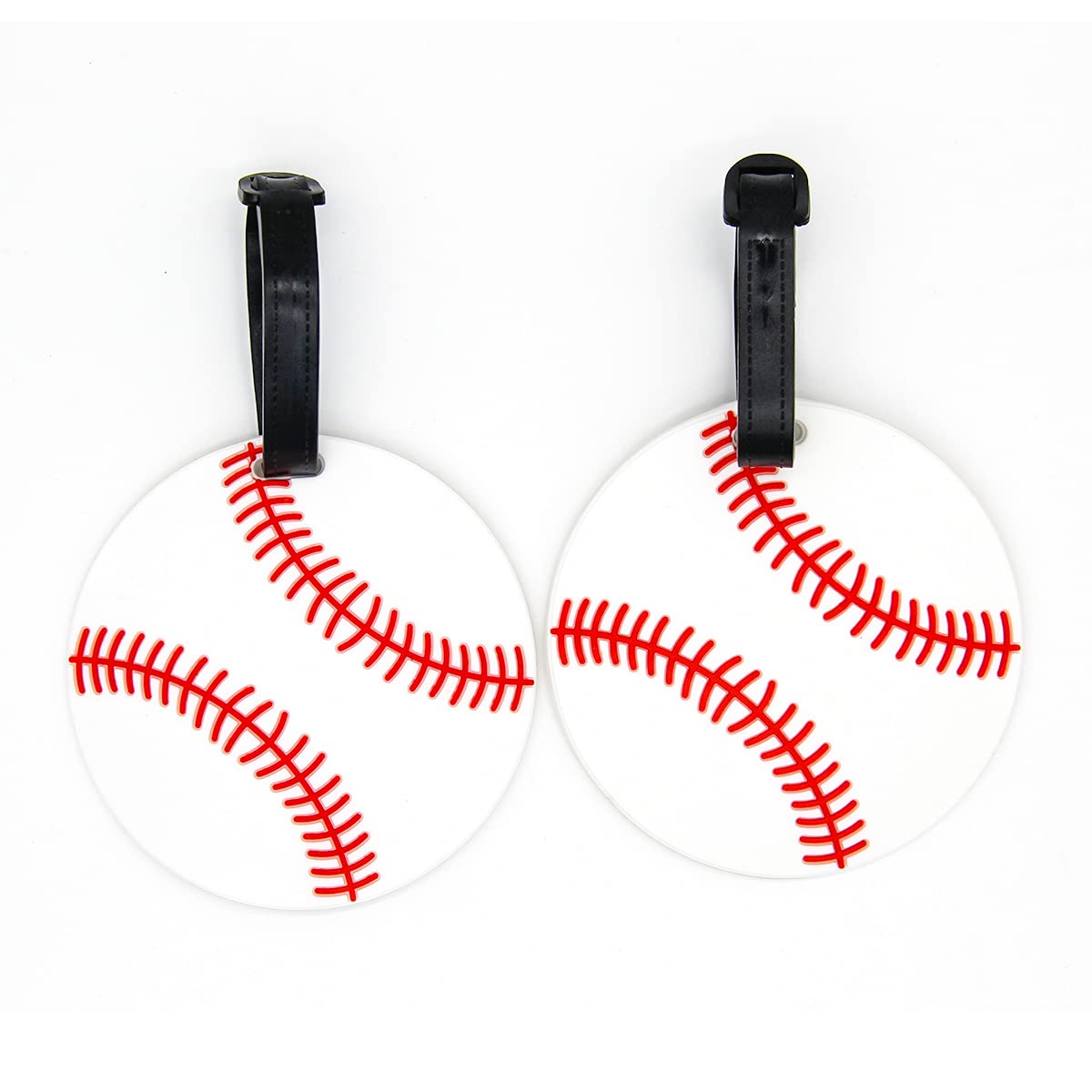 Baseball Luggage Tags for Suitcases 2-Pack Cute Silicone Luggage Tag with Name ID Card Funny Suitcase Label