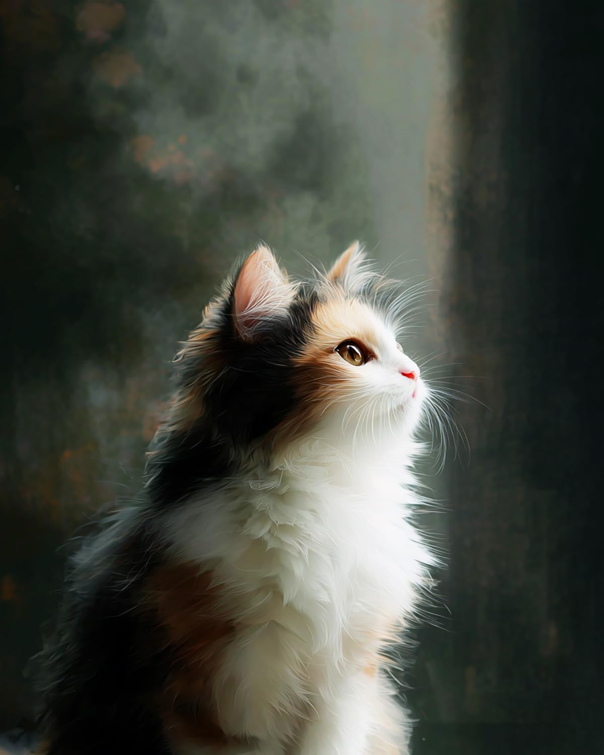 LIUBAISHI Paint by Numbers for Adults, 16x20 Inch Calico Cat Canvas Painting Kit with Brushes and Acrylic Paints