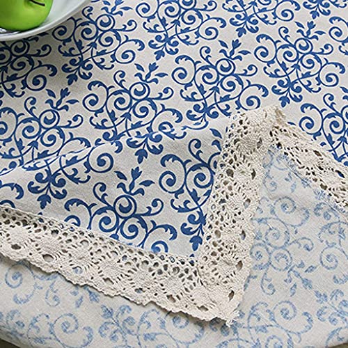 Nappe vintage coton lin rectangulaire impression tissu table 60x60cm - 3