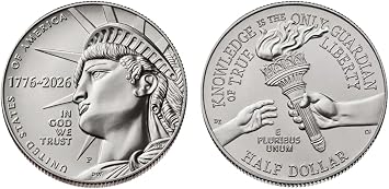 Enduring Liberty 2026 Semiquincentennial Half Dollar 2 Coins P and D Mint.