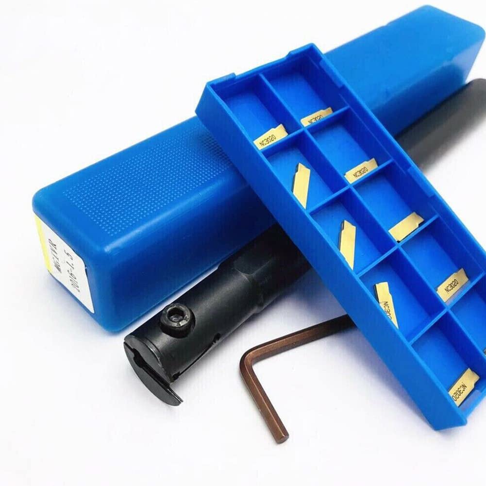 MGIVR2016-1.5 - Supporto per scanalatura interna CNC + 10 inserti in metallo duro MGMN150-G + 1 chiave inglese