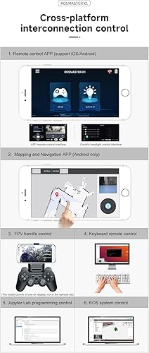Miniatura 6 de Yahboom Kit de robot inteligente programable con chasis colgante - Guía ROS, robot inteligente, proyecto de ciencia electrónica AI, control de voz