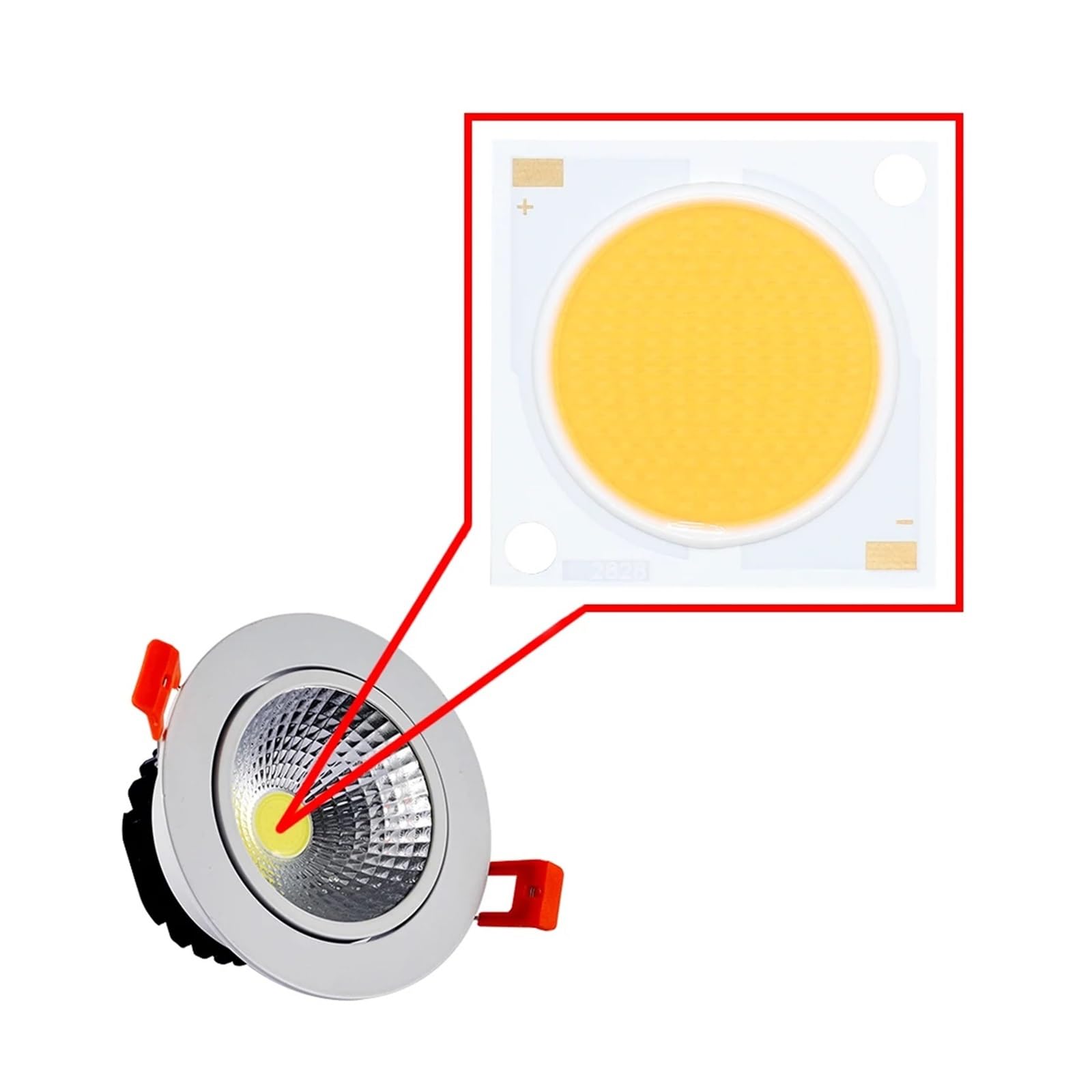 3 pezzi LED COB Chip Bridgelux Crystal 28 * 28mm Ra90 48W/72W/96W DC36-39V Luce for la crescita delle piante ad alta luminosità Illuminazione domestica for faretti(4000K,96W)