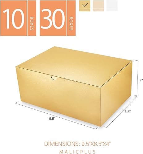 Miniatura 6 de MALICPLUS 10 cajas de regalo de 9.5 x 6.5 x 4 pulgadas, cajas de regalo con tapas, cajas para regalos de dama de honor, cajas de regalo doradas a