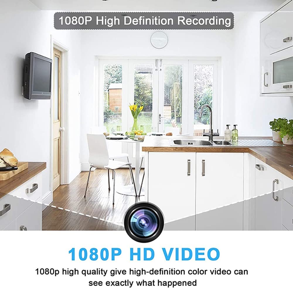 Reloj de cámaras ocultas inalámbricas, MI-NI cámara espía de 1080p Portátil WiFi Niñera CAM con visión nocturna y detección de movimiento, cámara de vigilancia de seguridad Compatible with cámara inte
