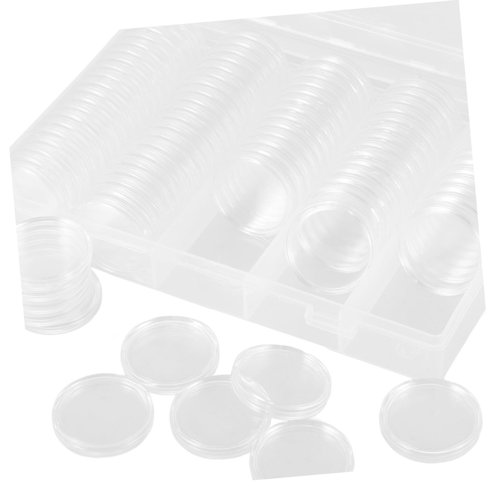 SEWACC Monedas Estuche Monedas De 400 Piezas Caja De Monedas Redonda Coleccionista Portamonedas Numismática Portamonedas De Monedas De 27 Mm.