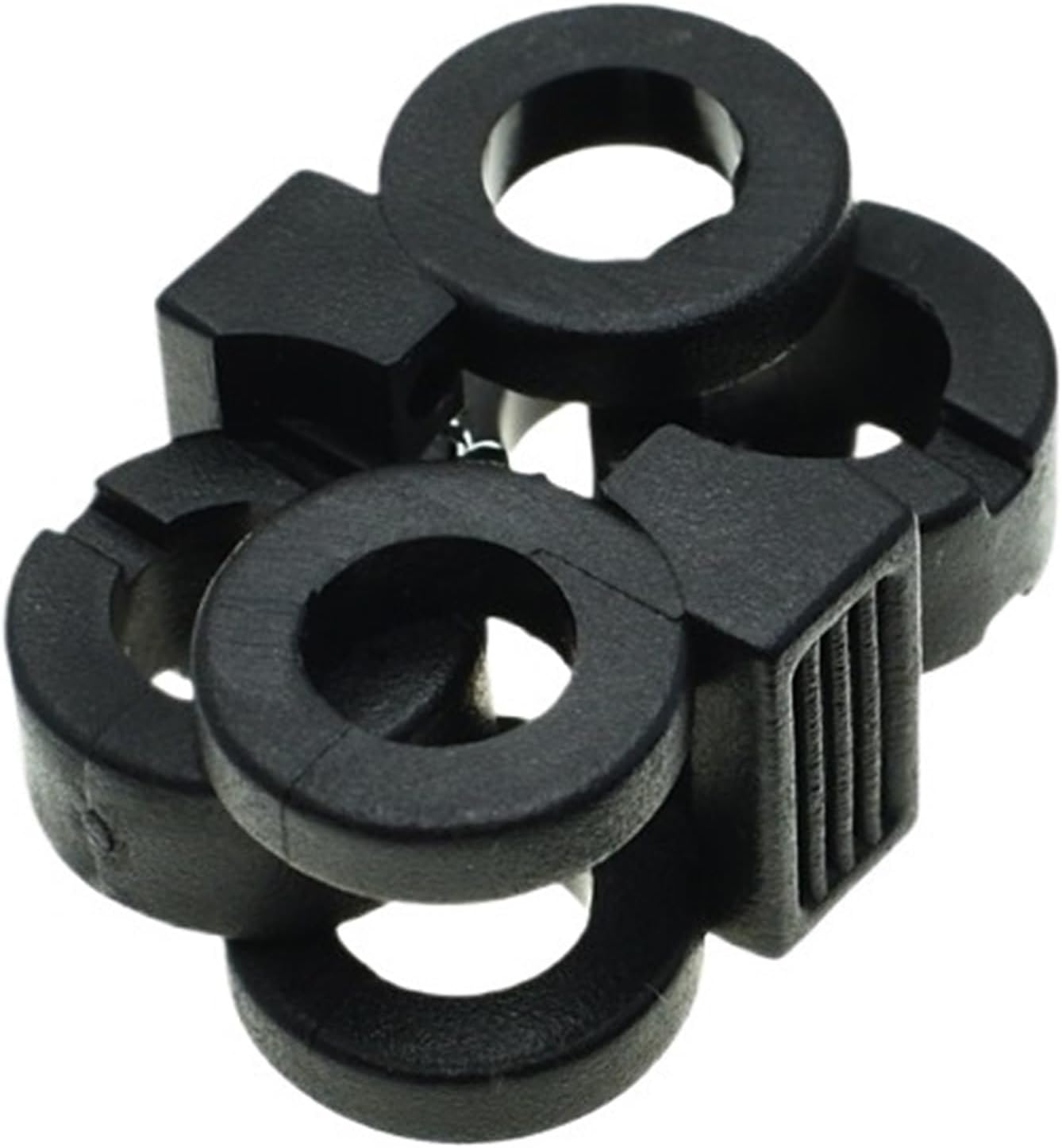 Cord Locks 100Pcs Double Holes Elastic Shoe Lace Shoelace Buckle Stopper Rope Clamp Tighten Paracord Spring Cord Locks for Drawstring