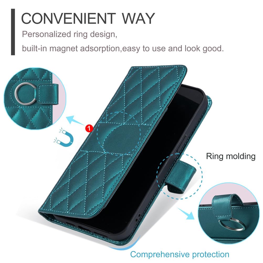 Skórzane etui crossbody do Google Pixel 10ProXL/10 Pro / 10, długi pasek na ramię, portfel, odporne na upadek, stylowa, stojąca obudowa, zielone, 10 Pro