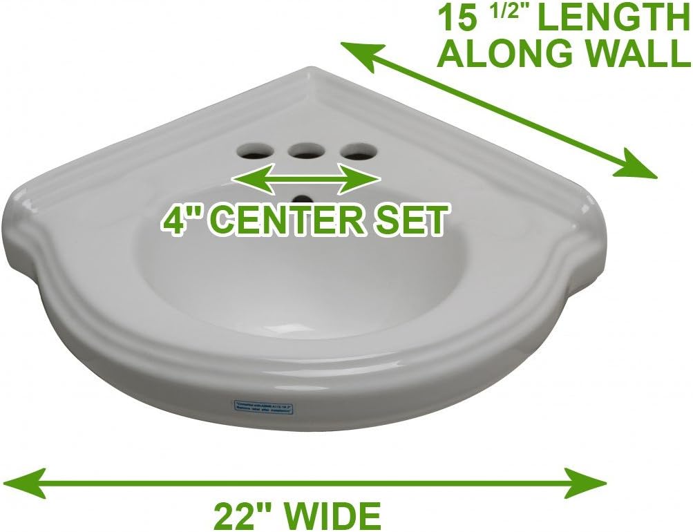 Best Quality 🔥 Portsmouth 22 W Corner Wall Mount Bathroom Sink White Heavy Duty Ceramic Bowl With Overflow, Bracket And Backsplash Grade A Porcelain Space Saving Sink Renovators Supply Manufacturing Black Friday - 70% OFF Portsmouth 22 W Corner Wall Mount Bathroom Sink White Heavy Duty Ceramic Bowl With Overflow, Bracket And Backsplash Grade A Porcelain Space Saving Sink Renovators Supply Manufacturing