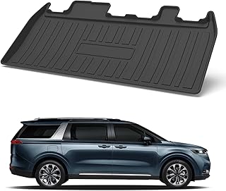 Cargo Liner Fit for Kia Carnival 2021 2022 (Non-Hybrid Models Only) Behind The 3rd Row Floor Mats Rear Trunk Mat Waterproof Car Cargo Mat for Kia Carnival Custom Fit Cargo Mat Trunk Mat