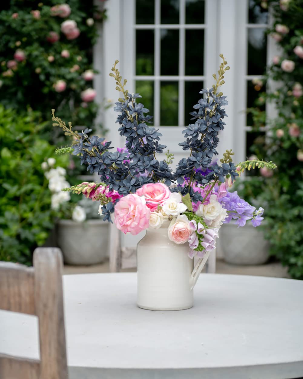 Briful 3PCS Artificial Delphinium Flowers 33" Tall Artificial Flowers Delphinium Fake Flowers Long Stems for Tall Vase Blue Artificial Flowers Arrangement for Home Garden Party Decor - Image 4