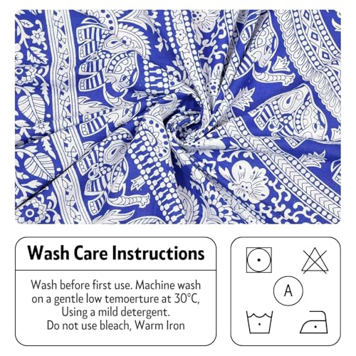Image of Opulent Collection Double Bedsheet with 2 Pillow Cover | 100% Cotton Bedsheets for Double Bed | Handloom Bedsheet | Size 86x90 inches | King Size (90X102 Inches) (Blueberry, King)