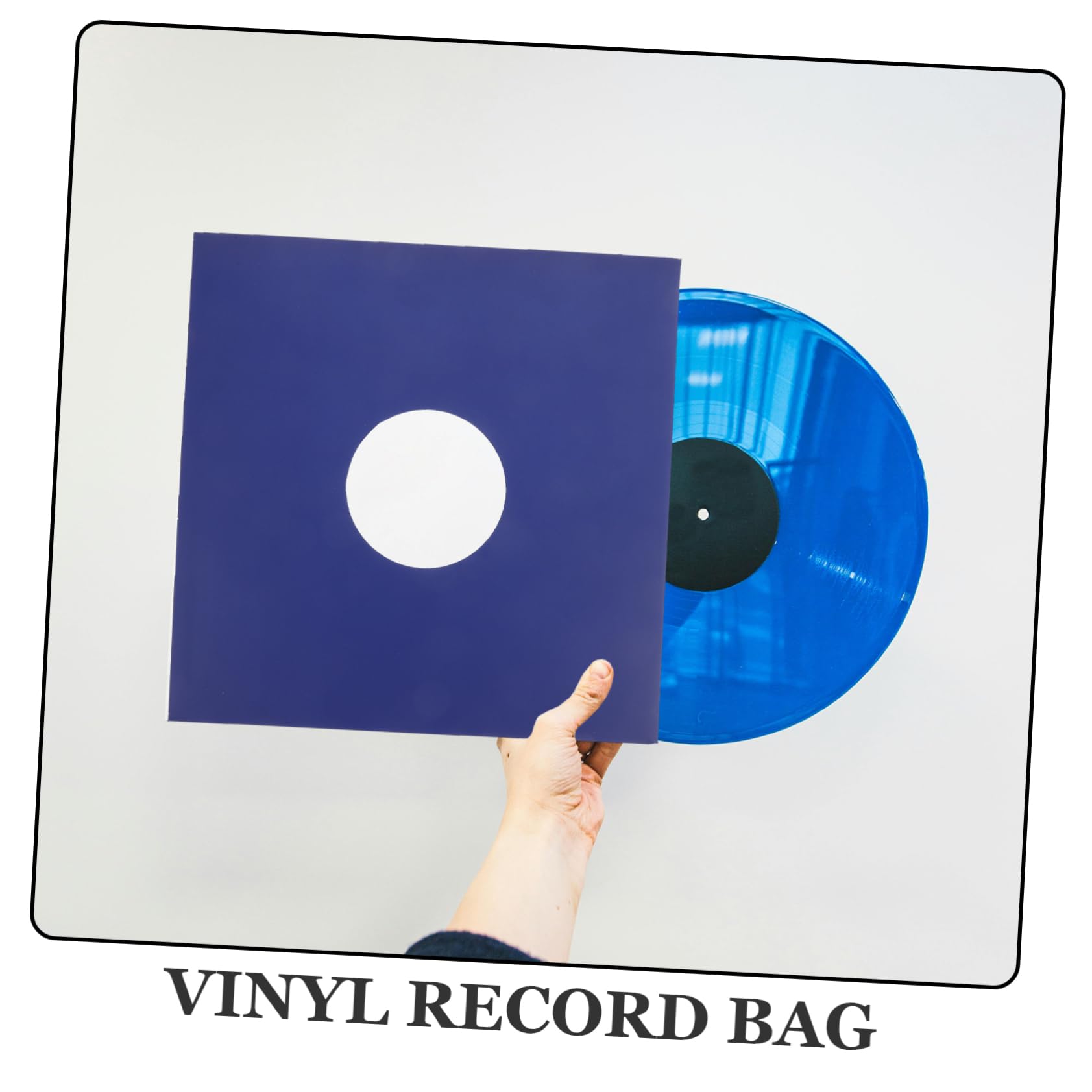 TOYANDONA Custodia Giacca per Vinile 12 Pollici in Carta Kraft Blu, Set da 10 Pezzi, Custodia Protettiva per Dischi Long Play Facile da Usare e Antipolvere per Collezioni Rock