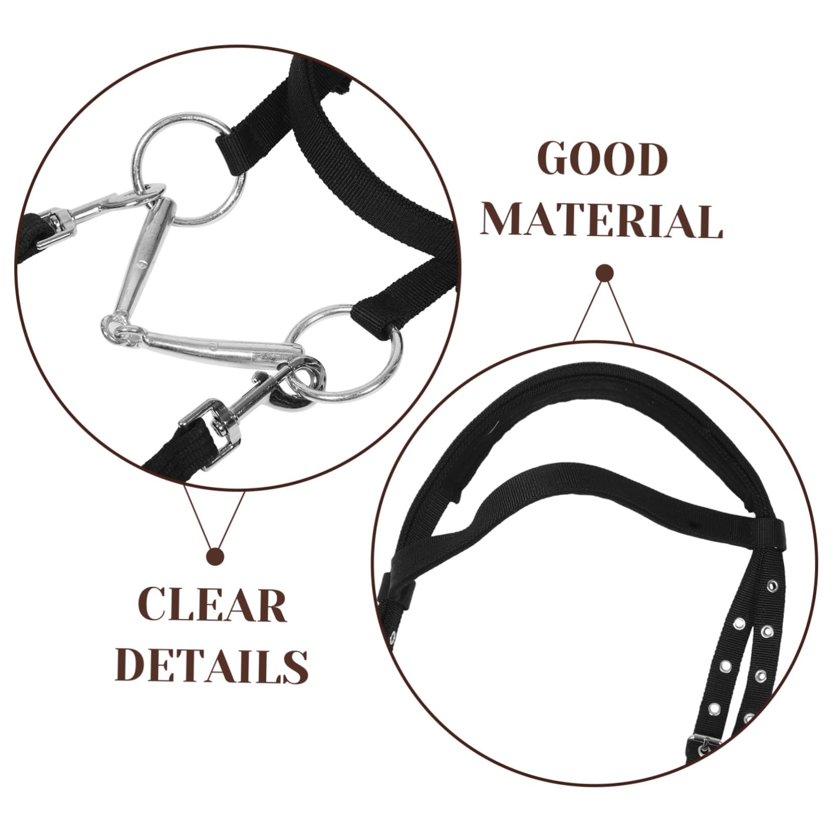Cabezada De Nylon para Caballos Diseño Cómodo Mordida para Entrenamiento y Montura Talla Altura