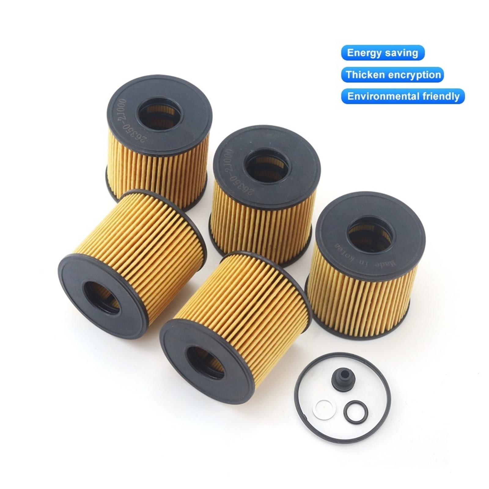 MOTOHIRO 6 uds 10 Uds Lote Elemento de Filtro de Aceite automático Adecuado for Kia 2020 K5 for Hyundai Sonata 10 IX35 2,0 OEM NO 26350-2J000 26320-2J000 Filtros de Aceite para vehículos (Size : 6PCS