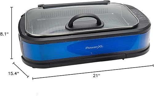 Miniatura 6 de Power XL - Platos de parrilla y plancha extraíbles eléctricos sin humo, superficies de cocción antiadherentes, tapa de vidrio, 1500 vatios, 21 x