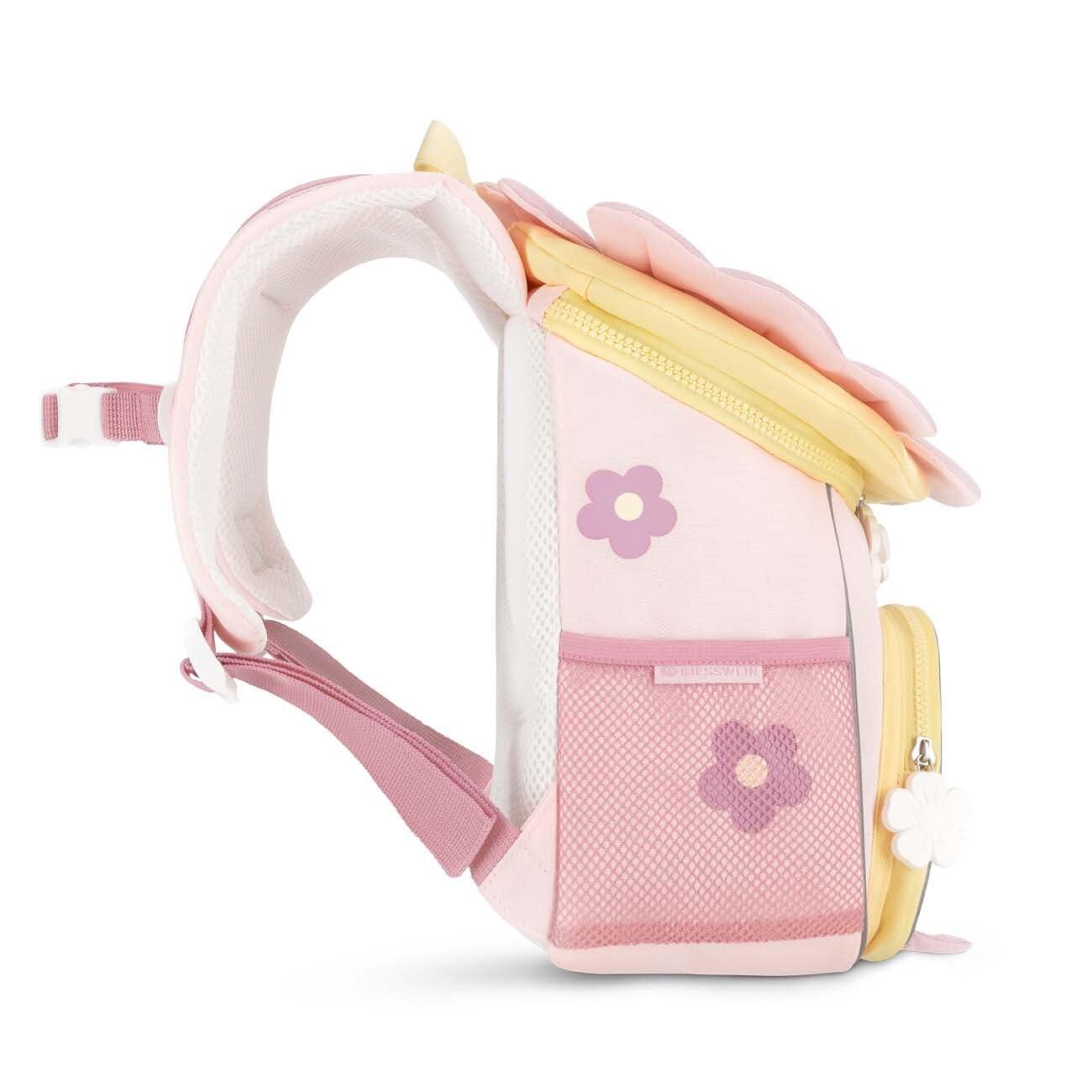 Giesswein Kinderrucksack Mädchen - Kindergartenrucksack 6L ab 3 Jahren | Kita-Rucksack mit Brustgurt, Reflektoren & Namensschild – in Einhorn Mint, Blume Rosa oder Prinzessin Flieder erhältlich