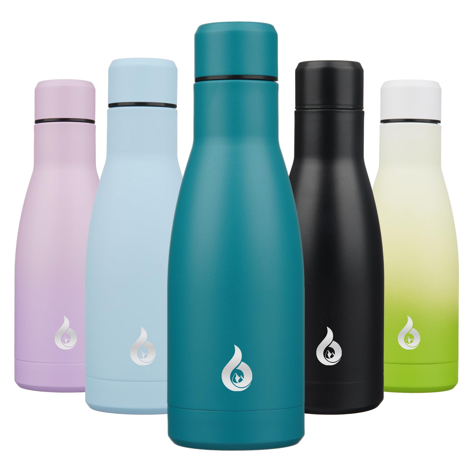 BJPKPK Insulated Water Bottle 12oz Small Stainless Steel Water Bottles Reusable Metal Thermal Keep Cold and Hot,Laguna