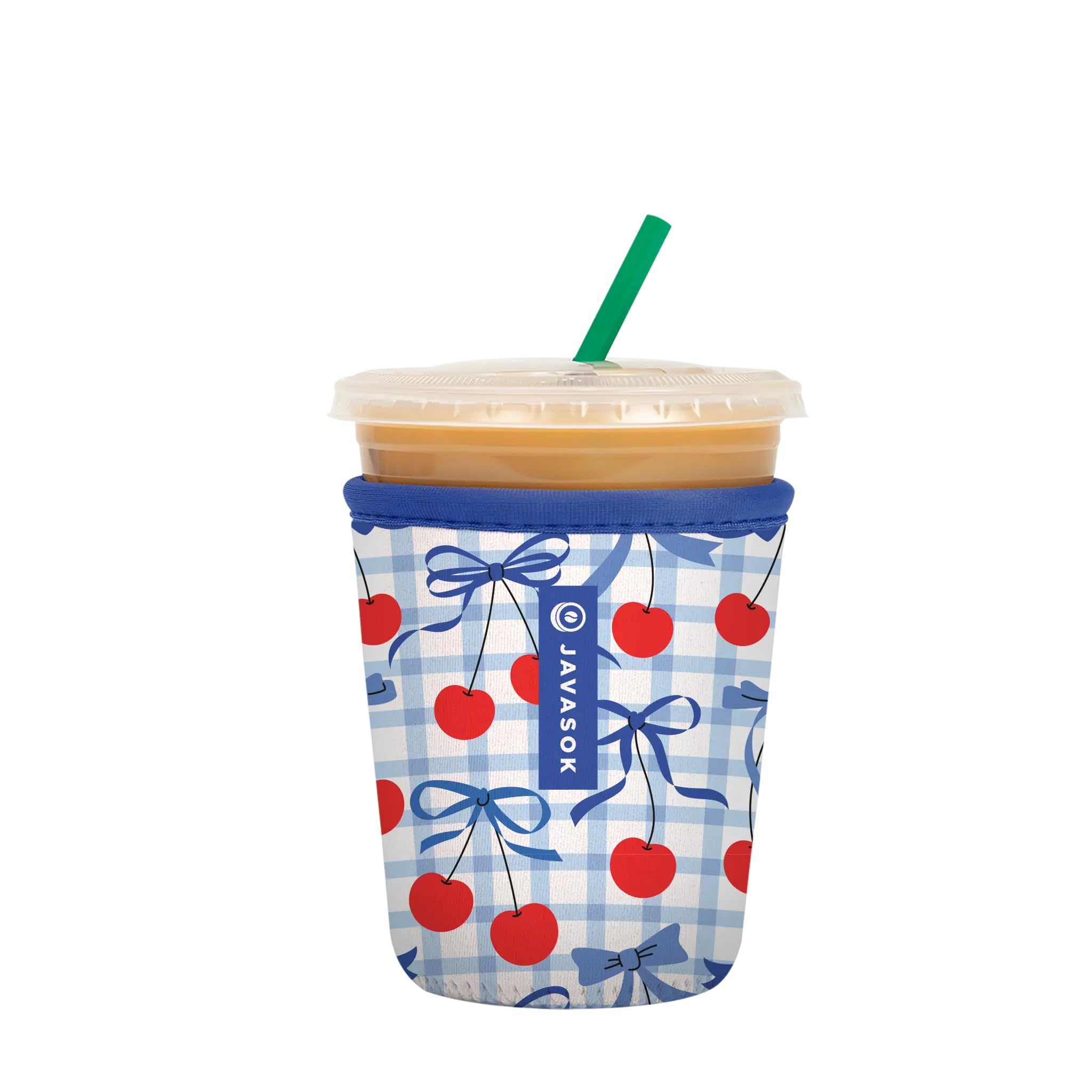Sok It JavaSok Iced Coffee &amp; Cold Soda Insulated Neoprene Cup Sleeve (Cherry Picked, Small: 16-20oz)