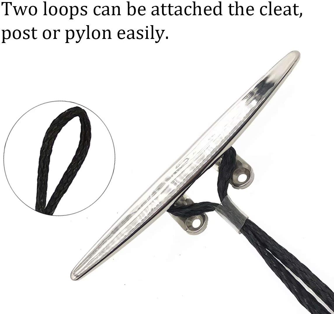 Bungee Dock Lines for Boats 4 Pack Boat Ropes for Docking with Loop Mooring Rope Boat Accessories for Kayak, Jet Ski, Pontoon