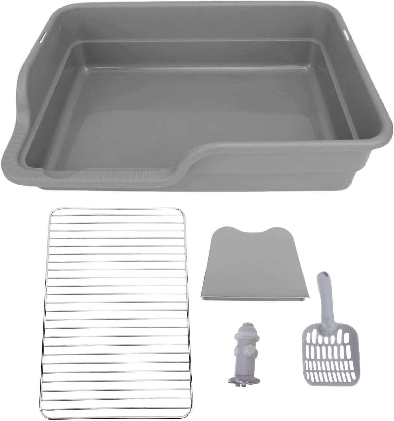 Dog Toilet Stainless Steel Mesh Pet Training Potty Tray Stable Structure Easy to Clean Pee Pad Holder for Small Medium Dogs Home Use 49x33 5cm (Grey)