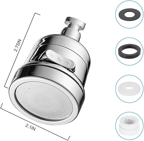 Miniatura 7 de Accesorio para grifo de fregadero, cabezal de grifo movible Kithchen giratorio de 360, cabezal rociador de repuesto para ahorro de agua, extensor de