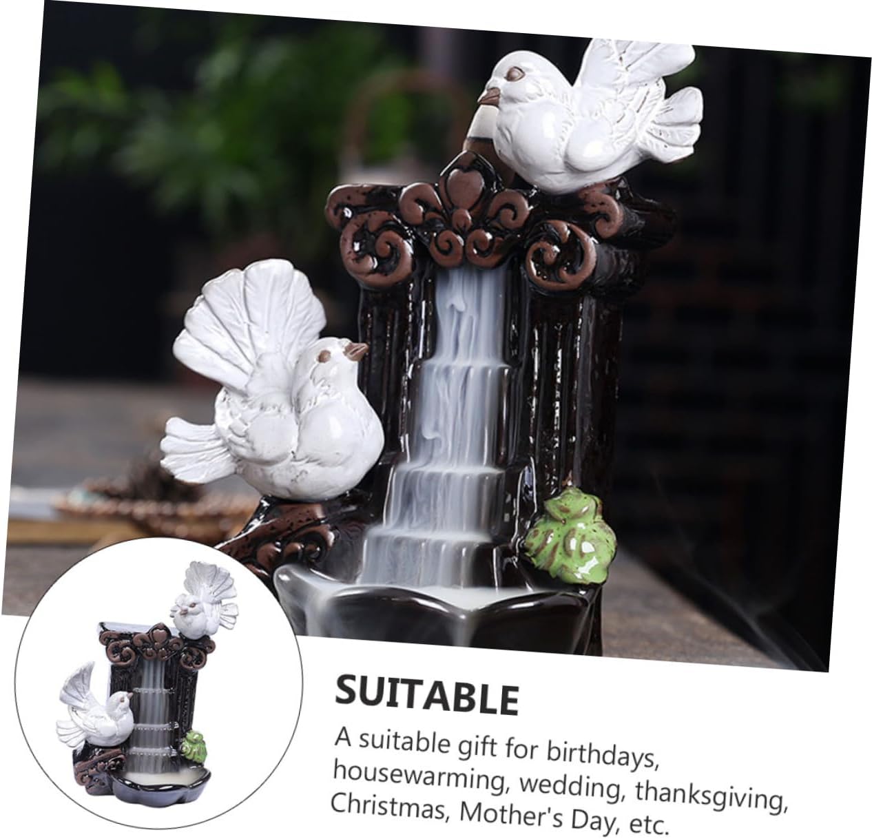 PRETYZOOM Delicate Ceramic Censer Incense Holder for Meditation Retro Style Mountain Design Office Decoration Aromatherapy Accessory Stress Relief Tool