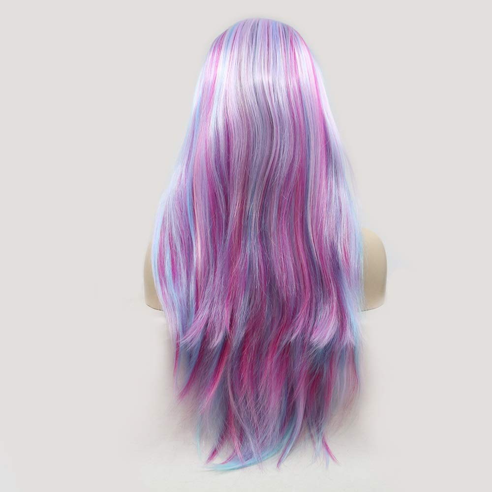 Perruque de cheveux longs bouclés multicolores pour sublimer vos soirées et festivals