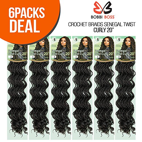 MULTI-PACK DEALS! Bobbi Boss Synthetic Hair Crochet Braids Senegal Twist Curly 20" (6-PACKS, 1)