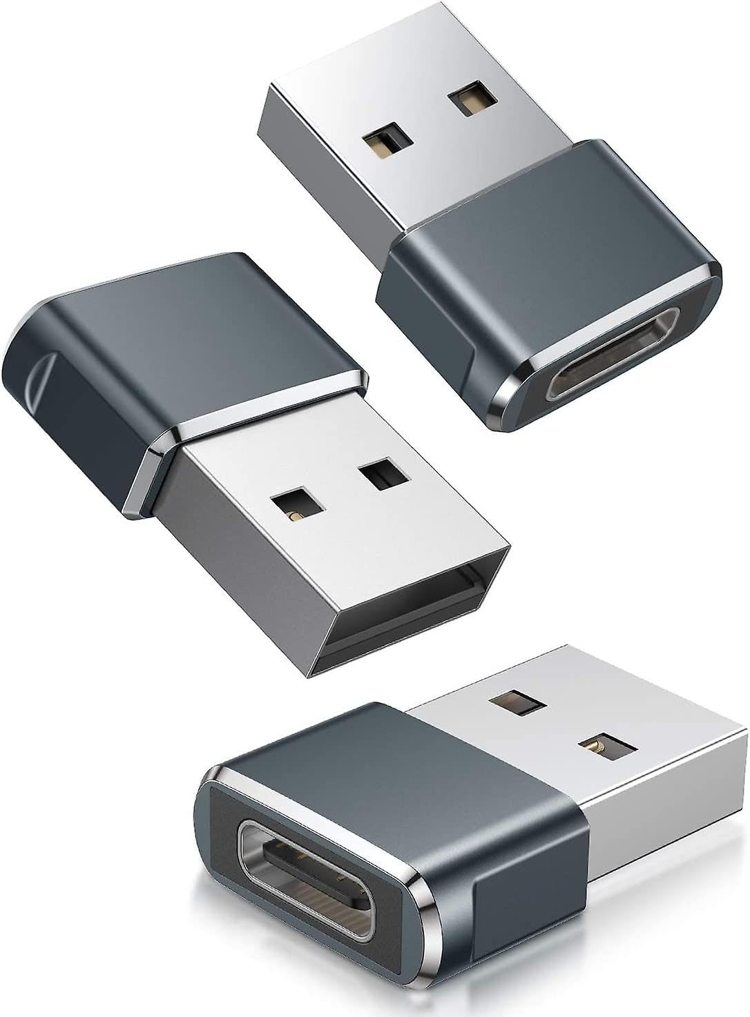 (3 Pack USB Type C USB 3.1 Type C Female to USB Male Adapter Connector Converter Works with Laptops,Chargers Compatible for i-Phone, Airpods, iPad, Samsung Galaxy, Google Pixel