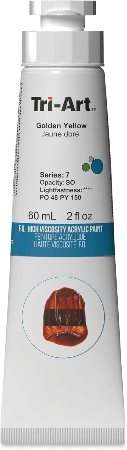 Tri-Art High Viscosity Artist Acrylic - Golden Yellow, 60 ml tube